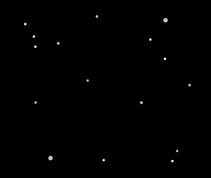 A simple rendering of white stars on a black space background.